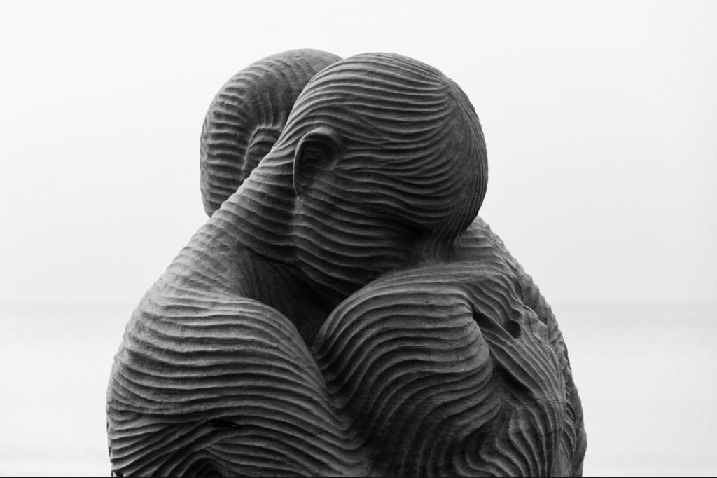 hugged by a brand